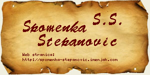 Spomenka Stepanović vizit kartica